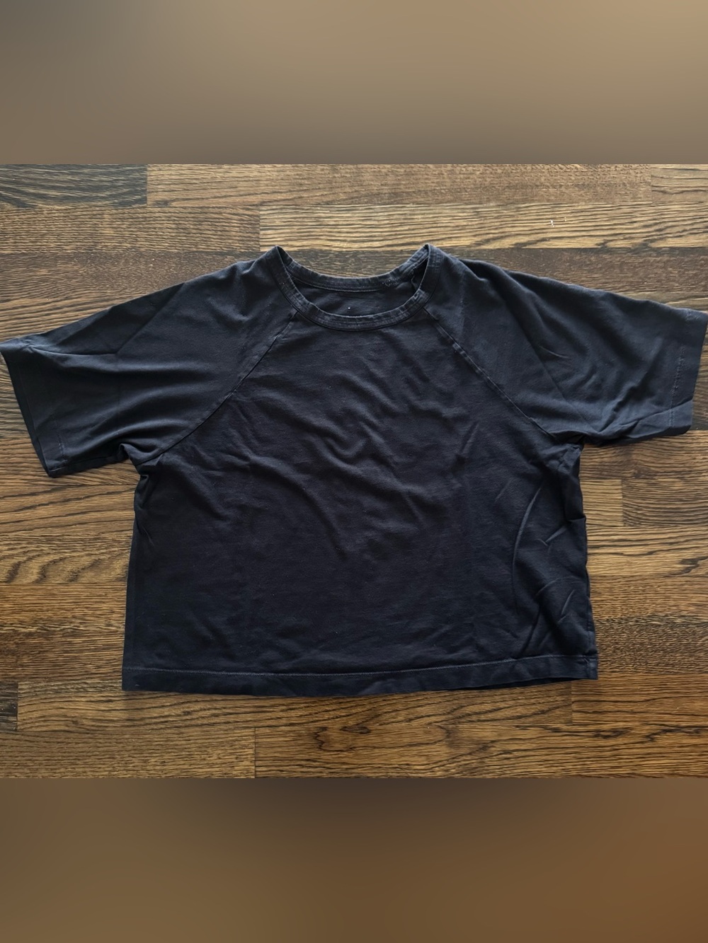 Everlane 100% Cotton Boxy Crop T-shirt in Black, Size: M